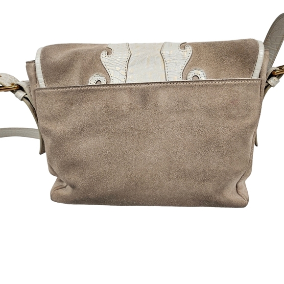 Sharif Museum Lions Gate Leather Messenger Bag & Wallet Set Beige & Ivory Purse - Picture 6 of 16